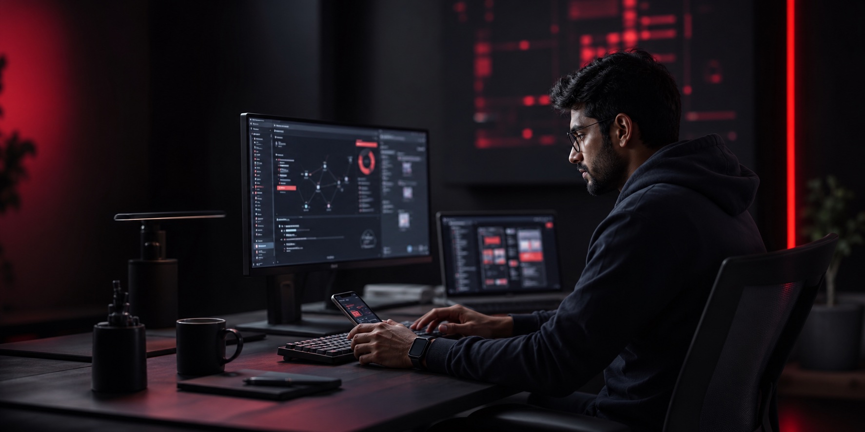 Software developer working on a digital product